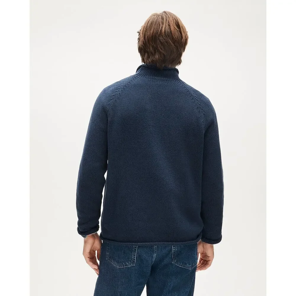 J. Crew Men's 1988 Roll-Neck Sweater in Cotton Long Sleeves Navy Size XS NWT